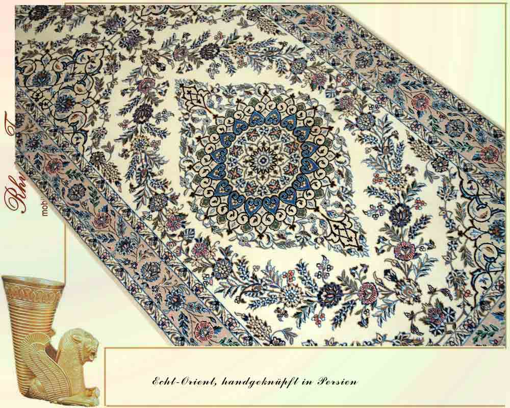 Exquisite Perser Teppich aus Isfahan, Stadt Nain, mit einzigartigen Eigenschaften